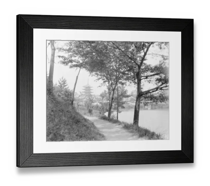 Framed Print : Nara in the Kansai region of Japan A glimpse of the pagoda 2 April 1922 Framed Print : Nara in the Kansai region of Japan A glimpse of the pagoda 2 April 1922