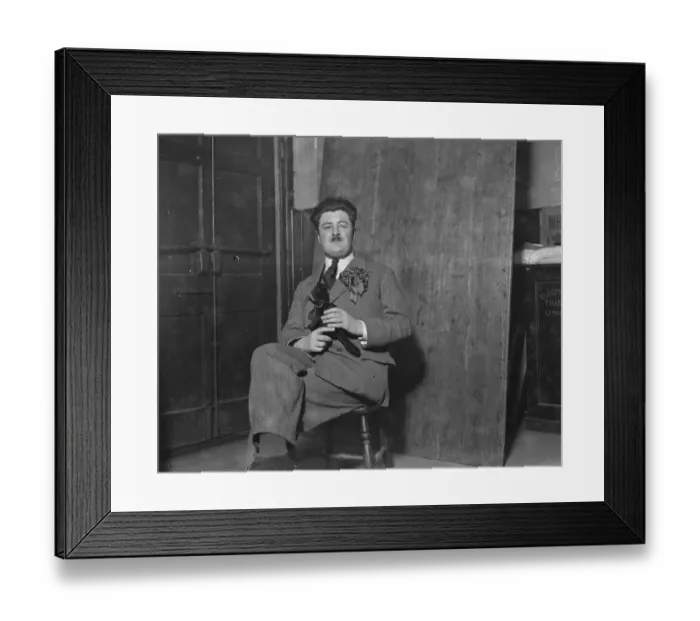 Framed Print : Ilford by - election. Mr R De Gruchy ( Labour ). 1928 holding mascot - black cat ? Framed Print : Ilford by - election. Mr R De Gruchy ( Labour ). 1928 holding mascot - black cat ?