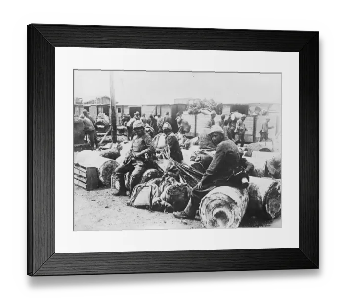 Framed Print : The Turkish Advance against the Greeks The Turkish infantry loading war material Framed Print : The Turkish Advance against the Greeks The Turkish infantry loading war material