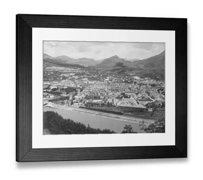 Framed Print : Italy Trentino Trento, a panorama from the west showing the Adige 16 February 1926 Framed Print : Italy Trentino Trento, a panorama from the west showing the Adige 16 February 1926