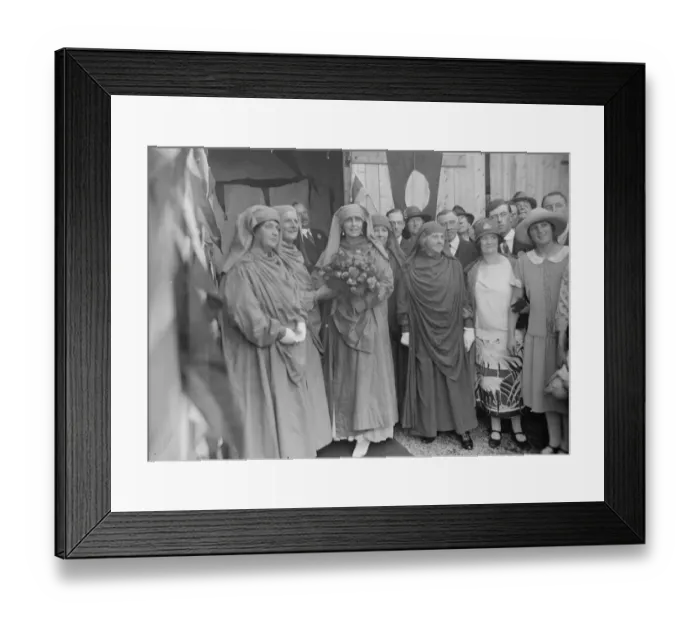 Framed Print : Robing of Mari Gwalia. Gorsedd Honour for Romania queen at Pwllheli. Left to Framed Print : Robing of Mari Gwalia. Gorsedd Honour for Romania queen at Pwllheli. Left to