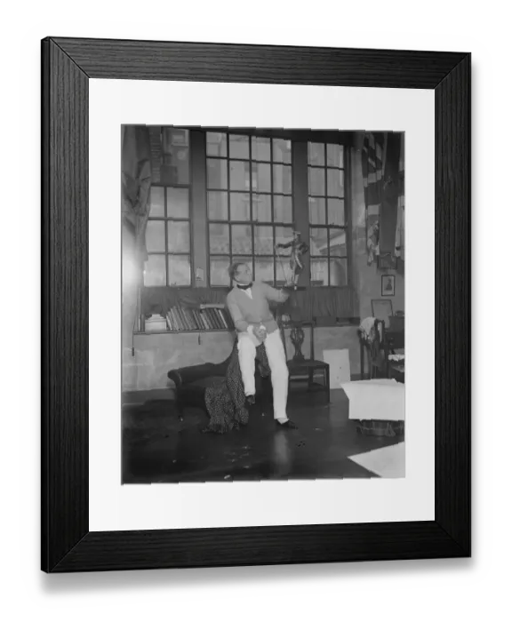 Framed Print : Dr William Nicholson, the painter designing costumes for Polly sequel to Framed Print : Dr William Nicholson, the painter designing costumes for Polly sequel to