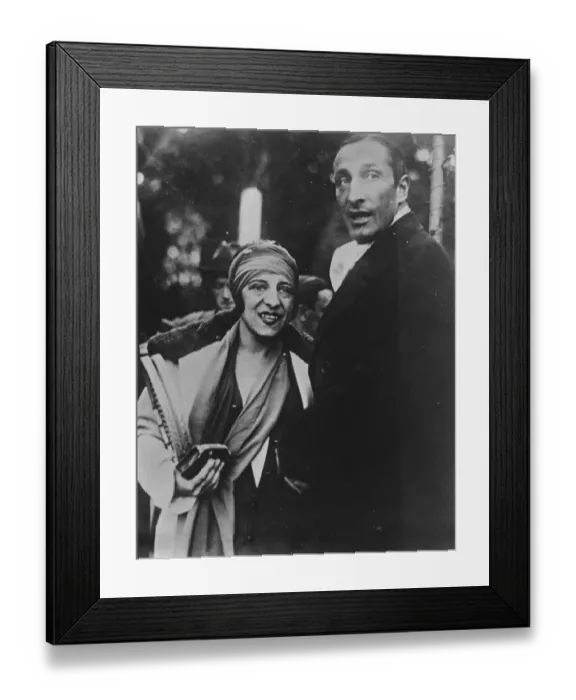 Framed Print : Mlle Lenglen with Count Salm Von Hoogstraeten husband of Millicent Rogers. 1925 Framed Print : Mlle Lenglen with Count Salm Von Hoogstraeten husband of Millicent Rogers. 1925