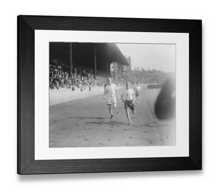 Framed Print : London Fire Brigade Athletics Meeting at Stamford J T Garlick wins the 400 yards Veteran race Framed Print : London Fire Brigade Athletics Meeting at Stamford J T Garlick wins the 400 yards Veteran race