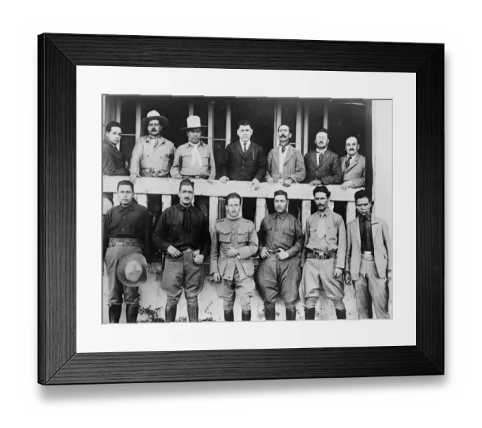 Framed Print : Revolutionary leaders at Vera Cruz. The photo shows a group of the leaders of Framed Print : Revolutionary leaders at Vera Cruz. The photo shows a group of the leaders of