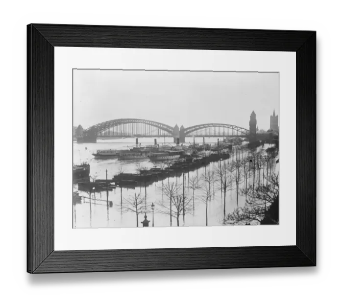Framed Print : Serious Floods in Cologne The Rhine Embankment completely under water 7 January Framed Print : Serious Floods in Cologne The Rhine Embankment completely under water 7 January