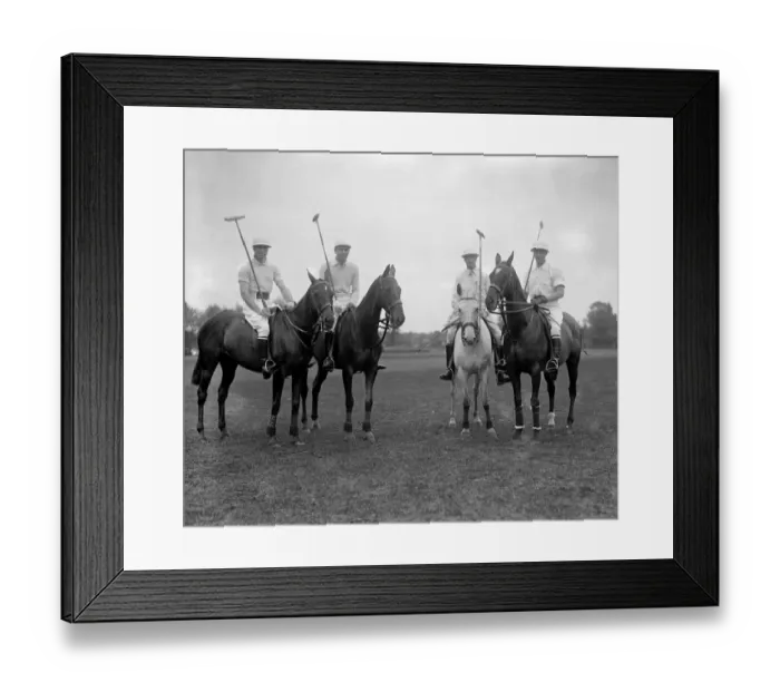 Framed Print : Polo at the Roehampton Club - the American team, from left to right; GC Runsey