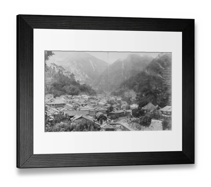 Framed Print : Scene of Japanese earthquake disaster. Arima village, the scene of the Japanese Framed Print : Scene of Japanese earthquake disaster. Arima village, the scene of the Japanese