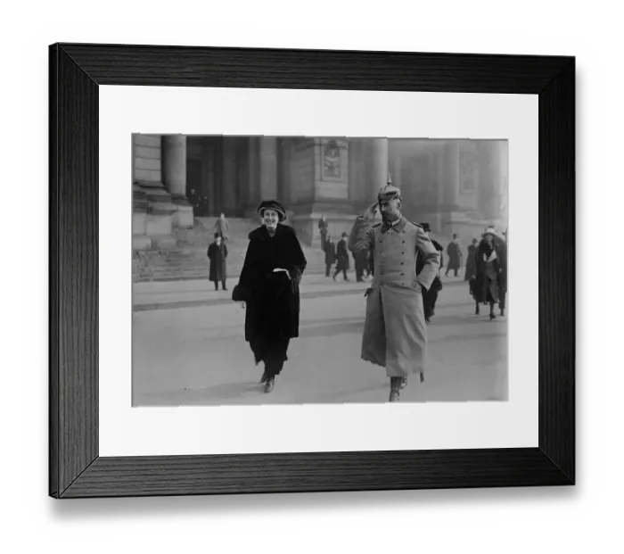 Framed Print : Prince Oaker leaving the Cathedral, Berlin, with his wife after a service 1925
