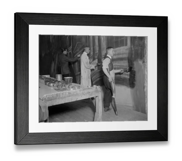 Framed Print : Prince paints the scenery for Russian ballet Prince Alexander Shervachidze ( centre Framed Print : Prince paints the scenery for Russian ballet Prince Alexander Shervachidze ( centre