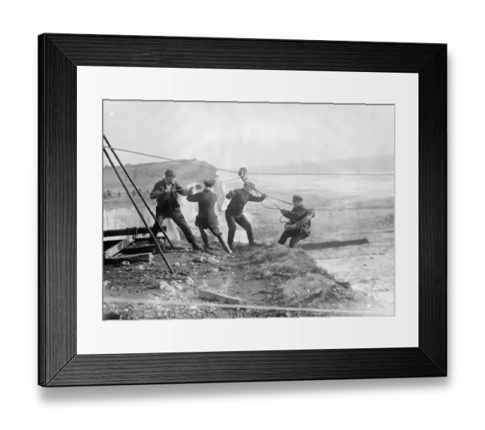 Framed Print : Sea drama near Brighton. Thrilling rescues in a gale. Members of the crew of