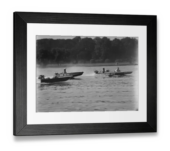 Framed Print : Motor boat trials at Rickmansworth. 18 July 1929 Framed Print : Motor boat trials at Rickmansworth. 18 July 1929
