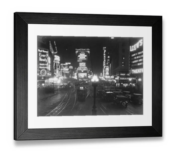 Framed Print : New York fifth avenue taken at night 1926 Framed Print : New York fifth avenue taken at night 1926