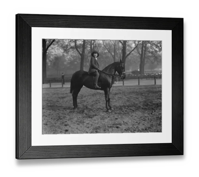 Framed Print : Like father, one of the Mounted Branch. Miss Betty Laurie, daughter of Col Laurie Framed Print : Like father, one of the Mounted Branch. Miss Betty Laurie, daughter of Col Laurie