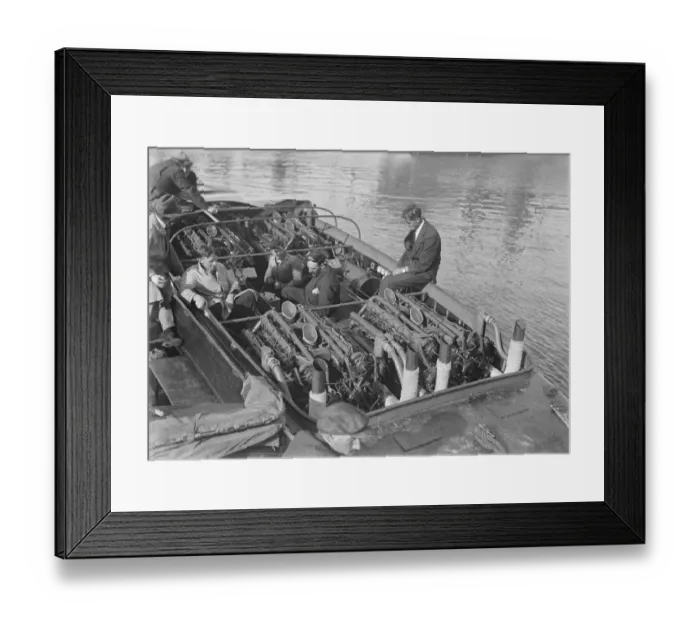 Framed Print : Motor Boat Race with 18, 00 Hp Engine A view looking down on the Sunbeam racer Framed Print : Motor Boat Race with 18, 00 Hp Engine A view looking down on the Sunbeam racer