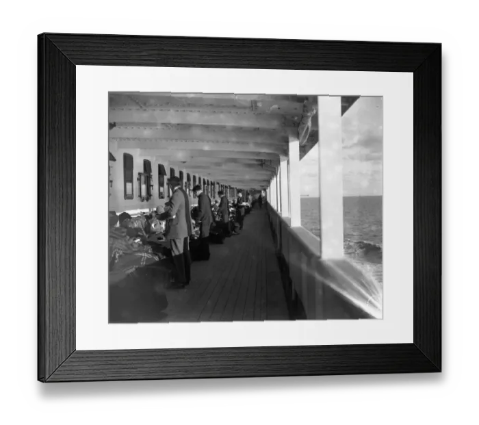 Framed Print : Passengers being served tea on the deck of the RMS Adriatic Framed Print : Passengers being served tea on the deck of the RMS Adriatic
