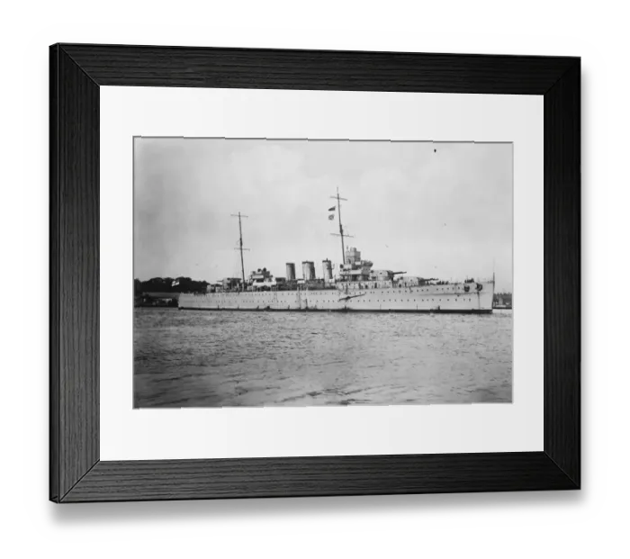 Framed Print : HMS Cornwall. The new Devonport built cruiser ( Capt the Hon Ws Leveson Gower, DSO ) Framed Print : HMS Cornwall. The new Devonport built cruiser ( Capt the Hon Ws Leveson Gower, DSO )