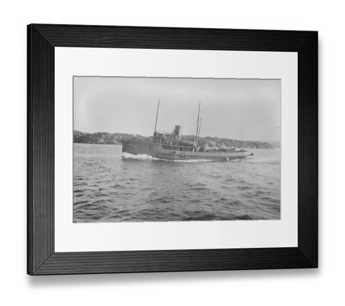 Framed Print : HM Tug St Cyrus leaving Bergen 19 April 1920 Framed Print : HM Tug St Cyrus leaving Bergen 19 April 1920