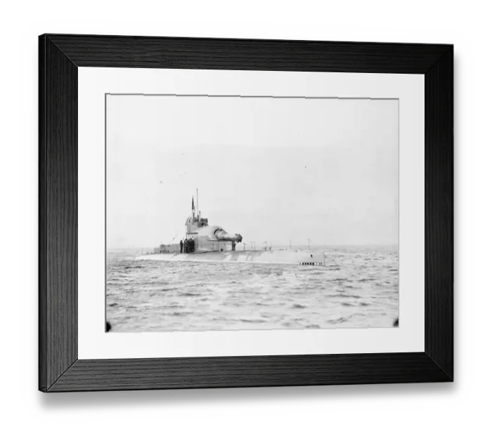Framed Print : HMS Submarine No 3 During her sea trials her 12 inch gun was trialed as well 30 Framed Print : HMS Submarine No 3 During her sea trials her 12 inch gun was trialed as well 30