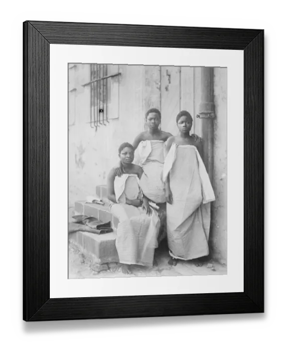 Framed Print : Daughters of a Notorious King Who Are Going on Stage The three Princesses of Dahomey Framed Print : Daughters of a Notorious King Who Are Going on Stage The three Princesses of Dahomey