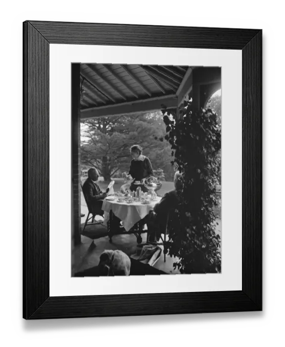Framed Print : Taking tea at Oakhill. 1928