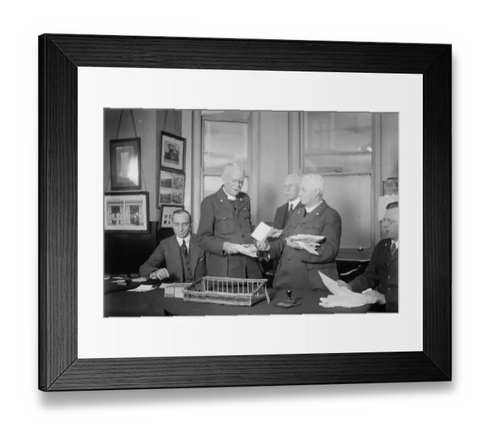 Framed Print : Pred Carlile on his 80th birthday. Preb Carlile reading messages of congratulation