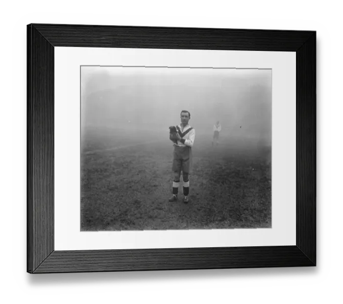 Framed Print : Bailey of the Clapton Orient with a mascot 13 January 1923