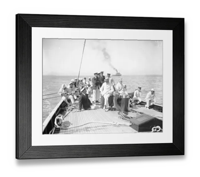 Framed Print : The King on the Britannia at Cowes. 7 August 1924 Framed Print : The King on the Britannia at Cowes. 7 August 1924