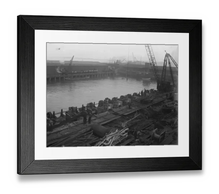 Framed Print : To salvage German warships at Scapa Flow Surrendered German submarine dock, converted Framed Print : To salvage German warships at Scapa Flow Surrendered German submarine dock, converted