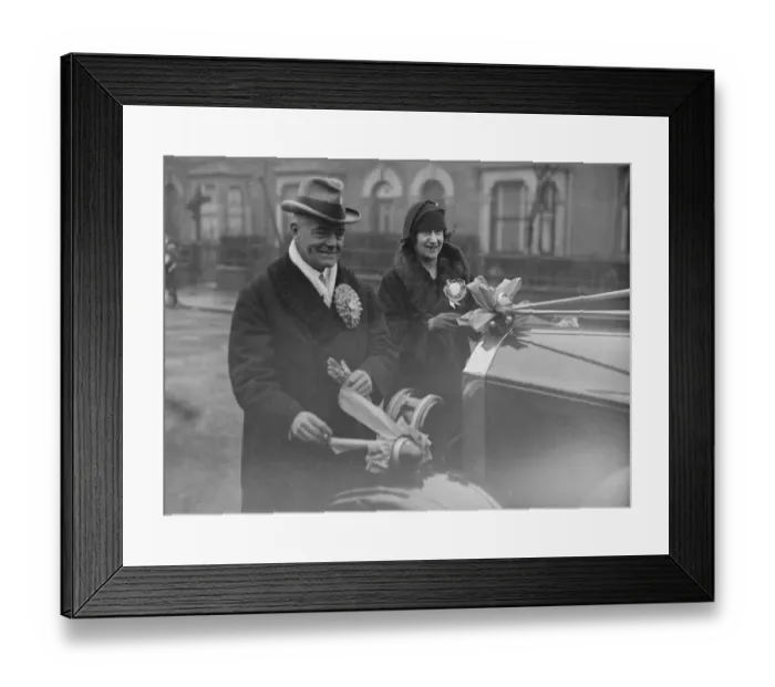 Framed Print : Ilford by - election. Sir George and Lady Hamilton. 1928 Framed Print : Ilford by - election. Sir George and Lady Hamilton. 1928