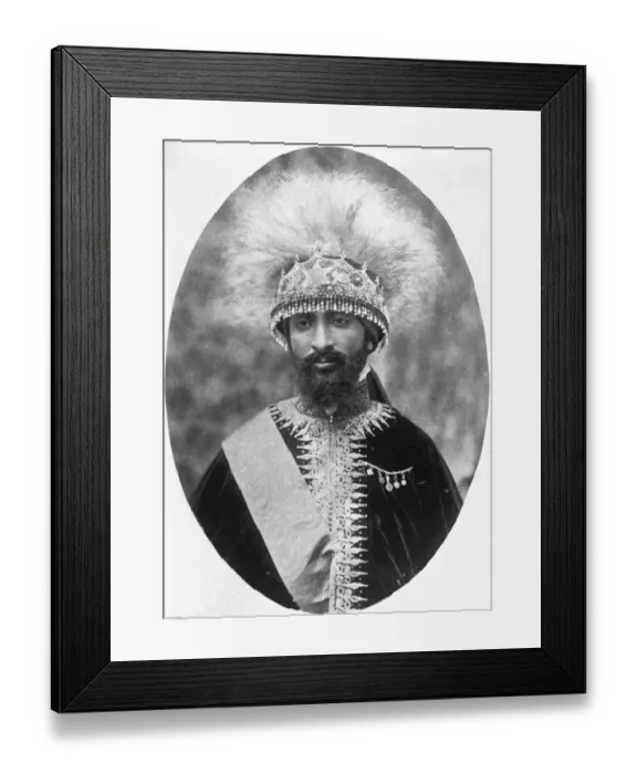 Framed Print : The Striking Headdress of the Regent of Abyssinia. Ras Tafari, the Regent of Abyssinia Framed Print : The Striking Headdress of the Regent of Abyssinia. Ras Tafari, the Regent of Abyssinia