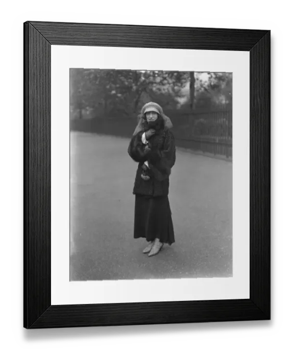 Framed Print : Mrs Reginald Terrell ( formerly Miss M O Connor ) in the park. 1923 Framed Print : Mrs Reginald Terrell ( formerly Miss M O Connor ) in the park. 1923