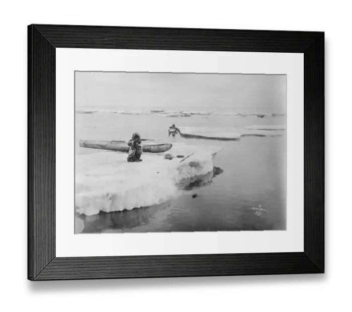 Framed Print : Sport in the icy north A striking picture of seal hunters on the icy floes of Framed Print : Sport in the icy north A striking picture of seal hunters on the icy floes of