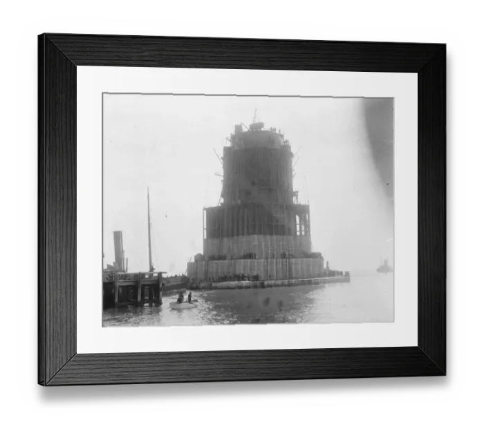 Framed Print : British Navys Mysterious tower ship launched at Shoreham on Sunday 16 September 1920