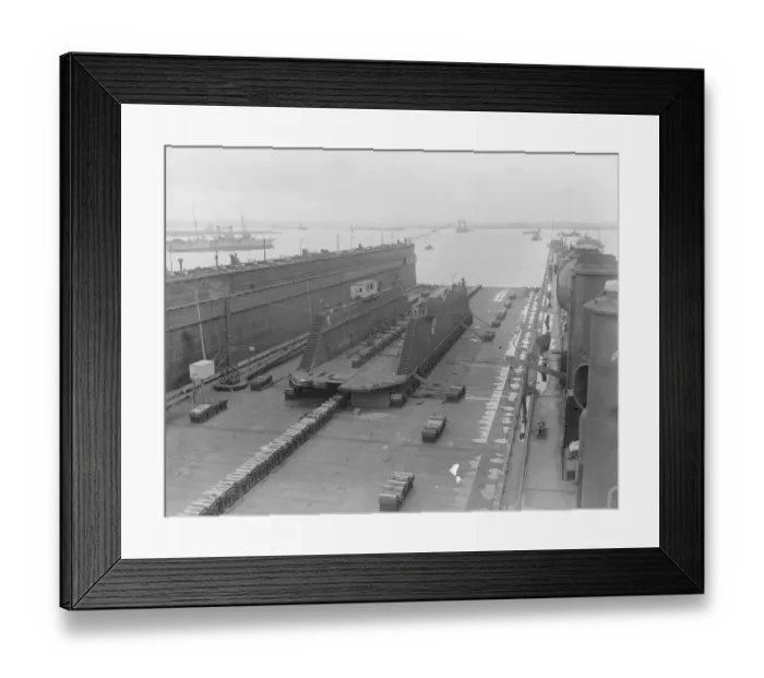 Framed Print : Gigantic German Floating Dock Surrendered An amazing structure berthed at Sheerness