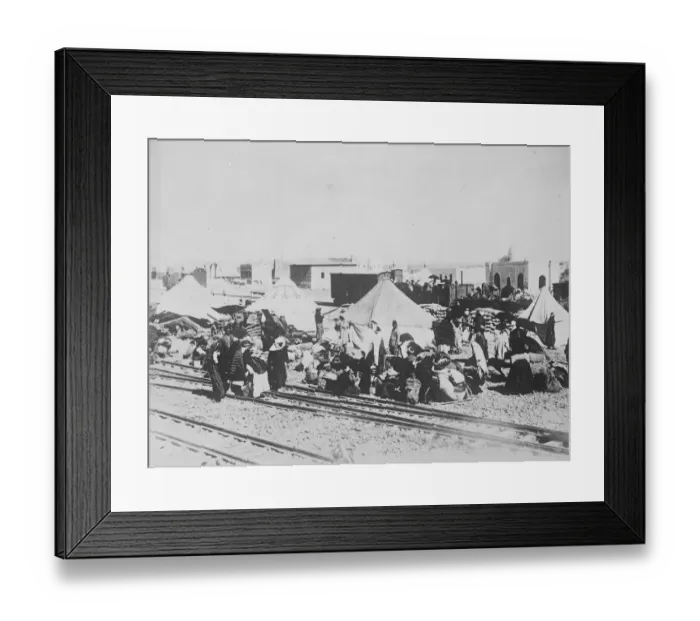 Framed Print : Mecca and Medina. Railway Terminus of the Hejaz Railway. The station building Framed Print : Mecca and Medina. Railway Terminus of the Hejaz Railway. The station building
