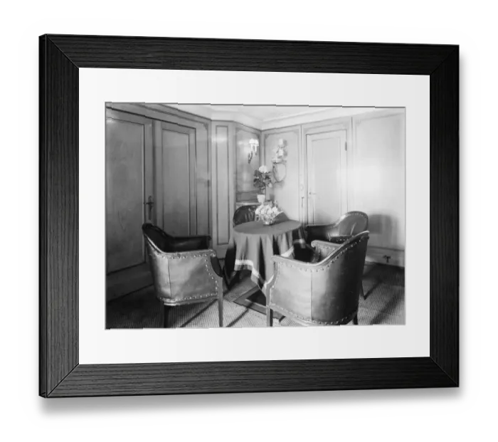 Framed Print : Suite on Berengaria. The dining room. 1 July 1924 Framed Print : Suite on Berengaria. The dining room. 1 July 1924