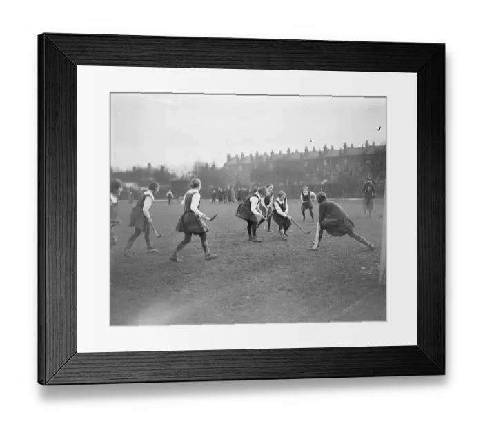 Framed Print : Ladies Hockey at Edmonton The Kings College hockey team met the London School Framed Print : Ladies Hockey at Edmonton The Kings College hockey team met the London School