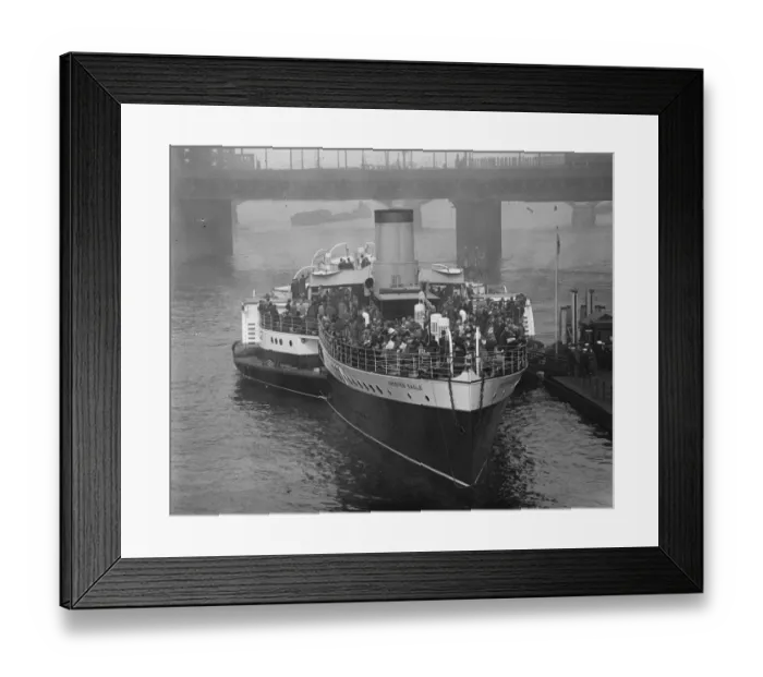Framed Print : Royal Sovereign held up for coal. Margate trippers saved by oil burning Crested Framed Print : Royal Sovereign held up for coal. Margate trippers saved by oil burning Crested