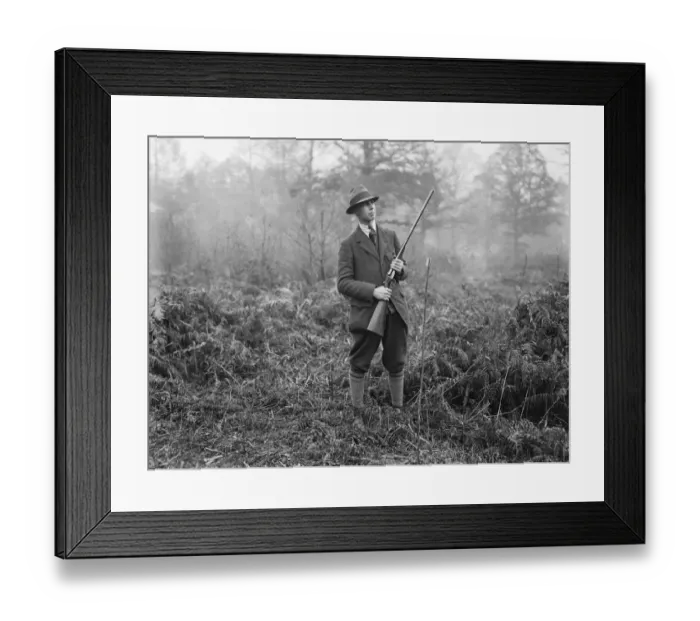 Framed Print : Marquess of Ailesburys shooting party at Savernake Forest, Marlborough, Wiltshire Framed Print : Marquess of Ailesburys shooting party at Savernake Forest, Marlborough, Wiltshire