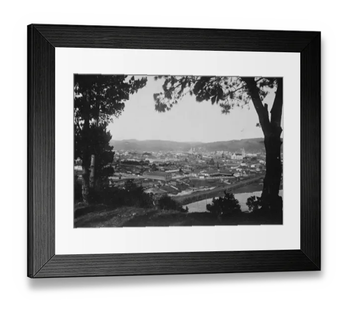 Framed Print : The Chilean earthquake. A birds eye view of Talca in which the only building Framed Print : The Chilean earthquake. A birds eye view of Talca in which the only building