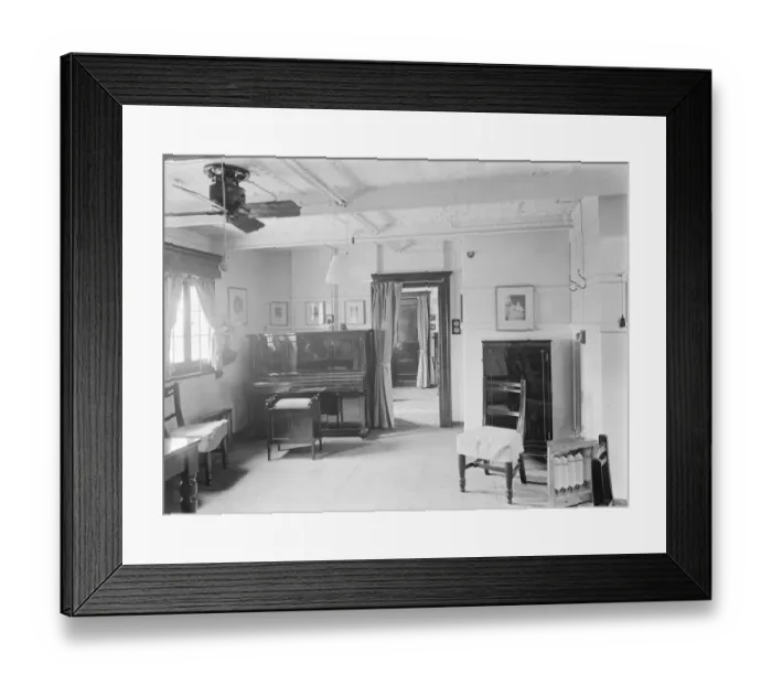 Framed Print : Prince of Waless tour. Royal apartments on HMS Repulse. A view in the Prince Framed Print : Prince of Waless tour. Royal apartments on HMS Repulse. A view in the Prince