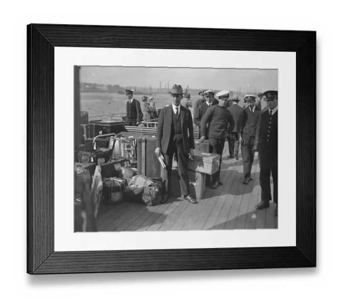 Framed Print : Trevessa survivors arrival at Tilbury Captain Foster 23 August 1923 Framed Print : Trevessa survivors arrival at Tilbury Captain Foster 23 August 1923