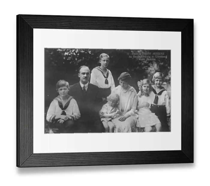 Framed Print : The ex Kaisers only daughter with her husband and children Herzog Ernst August