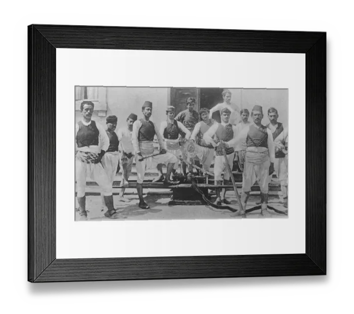 Framed Print : The great fire of Smyrna on the Aegean coast of Turkey The volunteer fire brigade 14
