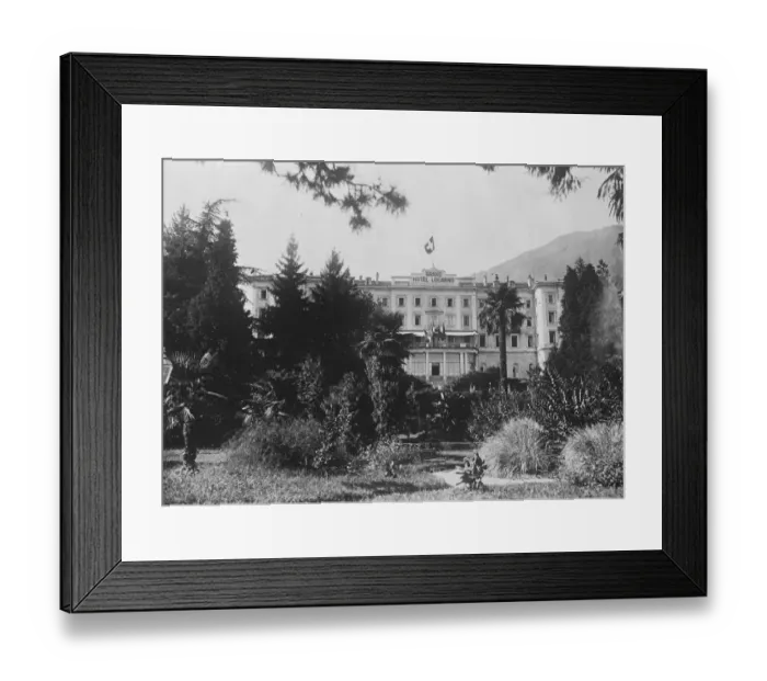 Framed Print : Locarno in the Swiss canton of Ticino. The Grand Hotel 1925 Framed Print : Locarno in the Swiss canton of Ticino. The Grand Hotel 1925