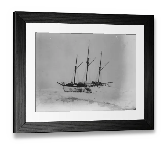 Framed Print : Daring attempt to drift across polar sea. Helplessly locked in ice for twenty four months