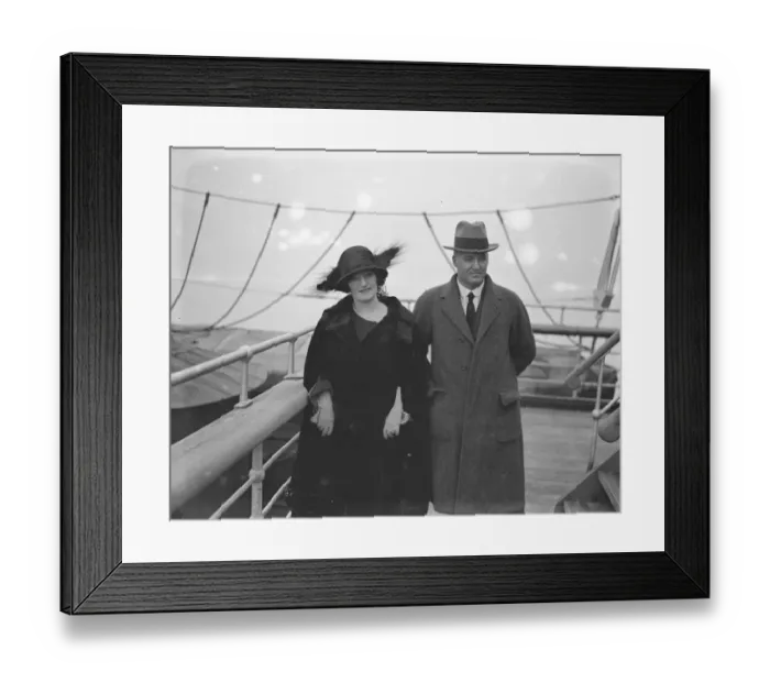 Framed Print : On the SS Berengaria Mr Theodore, Premier of Queensland, Mrs Theodore 23 February Framed Print : On the SS Berengaria Mr Theodore, Premier of Queensland, Mrs Theodore 23 February