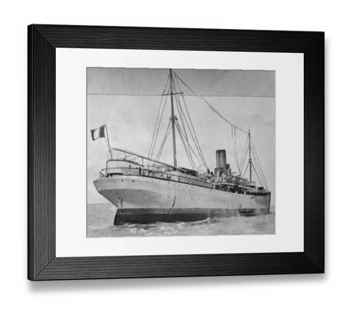 Framed Print : The convict ship La Martiniere, off to Devils Island. 31 March 1926