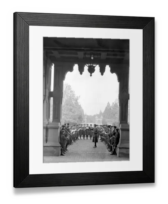 Framed Print : At the Royal Merchant Seamens Orphanage, Wokingham. Carol practice. 26 October 1929